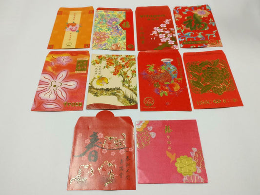 10 pcs Chinese New Year Red Packet Pocket Envelope Flowers Peony Tiger (C2151)