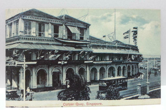 Singapore Collyer Quay Vintage Singapore Postcard Reprint (AC135)