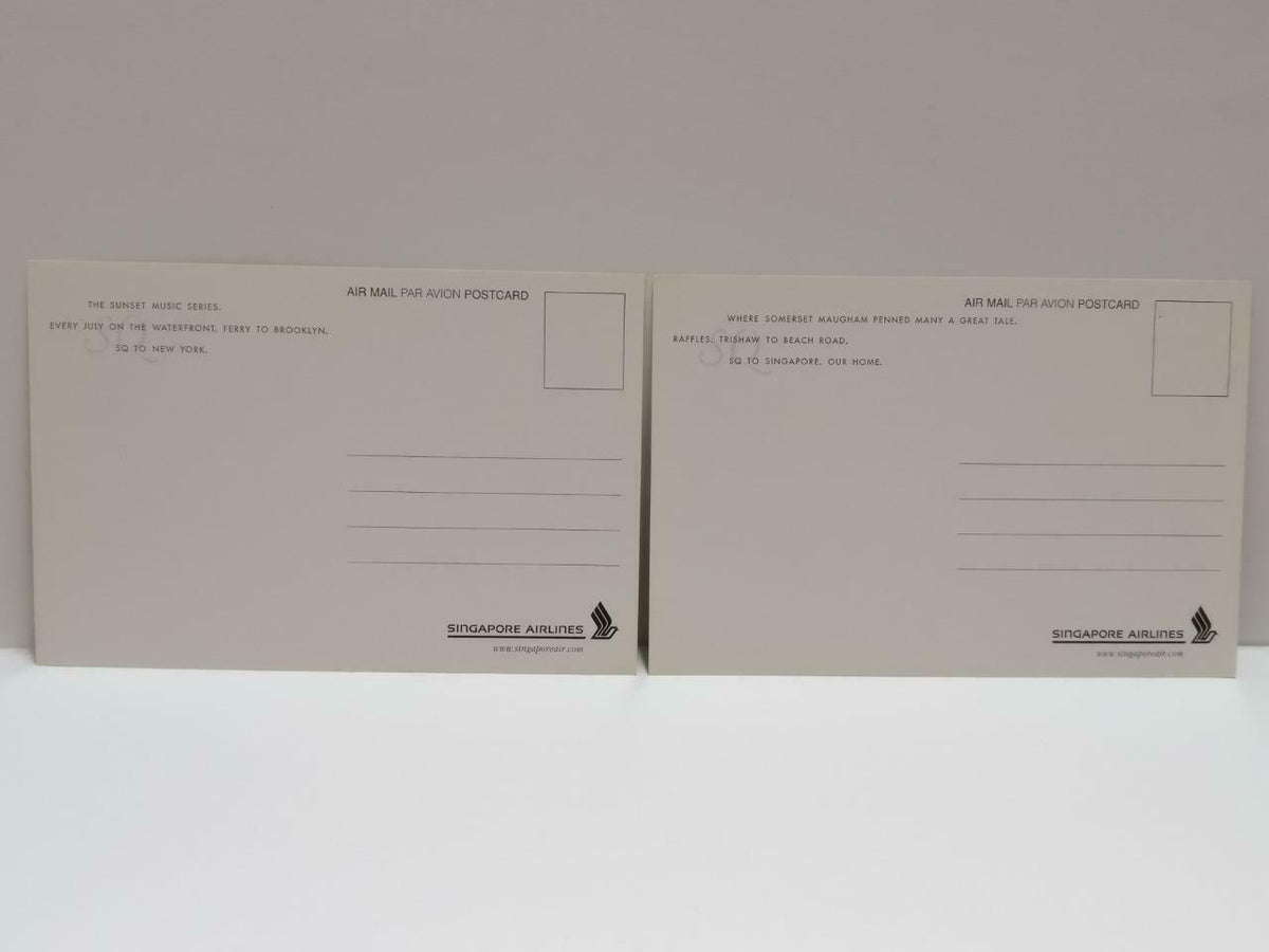 LUCKYPIGEON888 Singapore Airlines SIA Stewardess Postcard Set Of 2 (E0438)