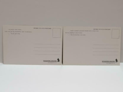 LUCKYPIGEON888 Singapore Airlines SIA Stewardess Postcard Set Of 2 (E0438)
