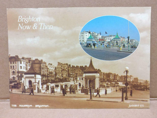 Used LUCKYPIGEON Brighton The Aquarium 1934 Then And Now Postcard (C1826)