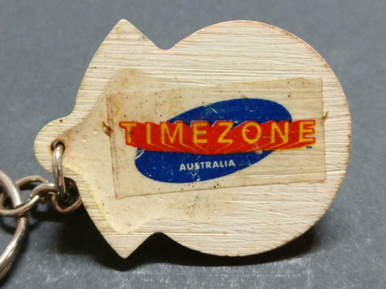 Vintage Australia Timezone Coca Cola Wood Keyring Souvenir Keychain F/S B891