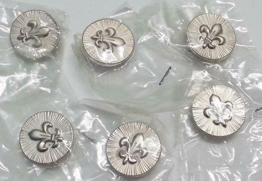 Rare Singapore Scout Association Uniform Silver Tone Round Buttons x 6 (B382)