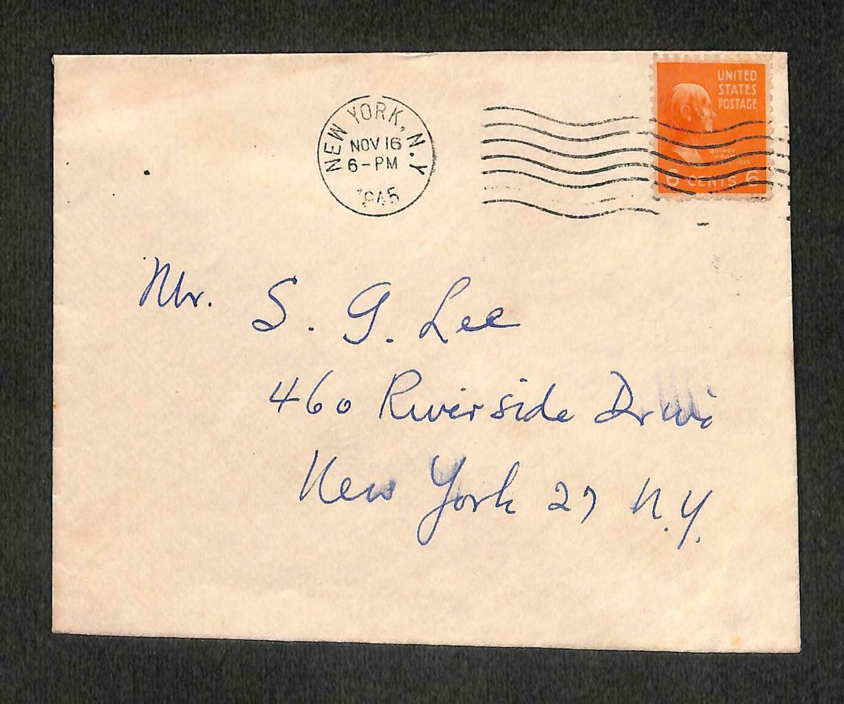 1945 United States USA Local 6 Cents Stamp Chop Mail Cover (C1390)