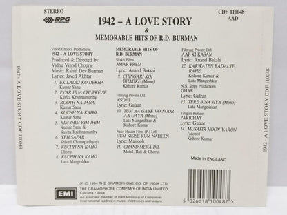 India Bollywood Movie A Love Story OST R.D. Burman 1994 EMI England CD (CD733)