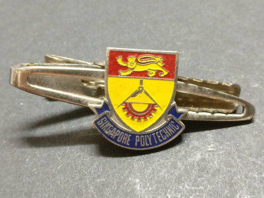 LP888 Vintage Singapore Polytechnic School Silver Tone Tie Pin Clip Souvenir F/S B875