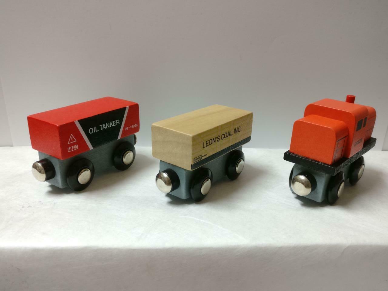 Magnetic Wooden Train Set Spencer Figurines Toys x6 F/S (FTY016) *30