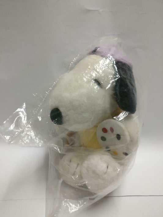 Singapore Airlines SIA Snoopy Painter Stuffed Dog 6" Plush Soft Toy F/S (PTY086)