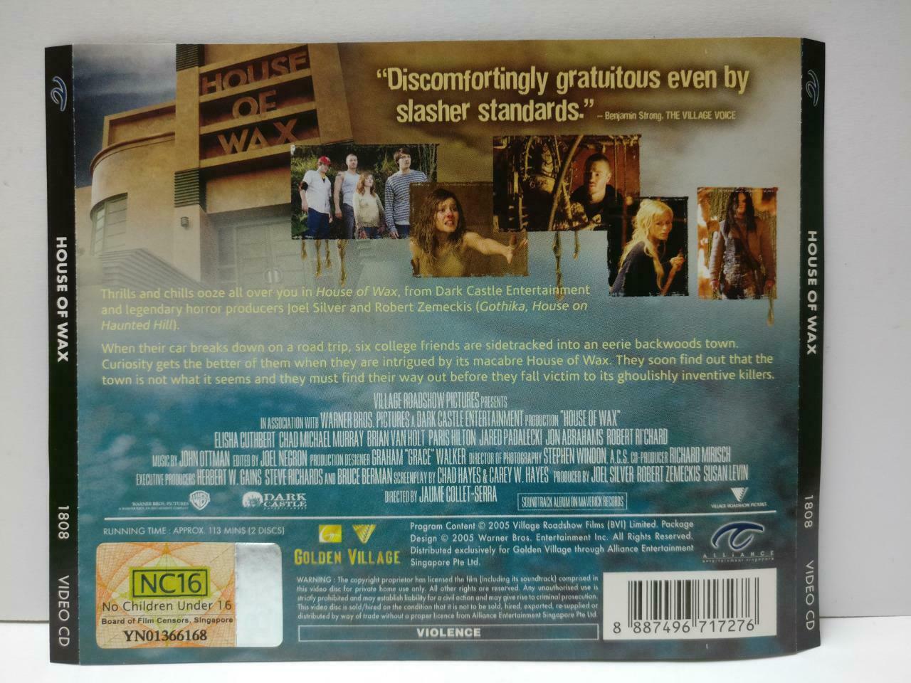 Horror Movie House Of Wax Special Ed. Paris Hilton Singapore Video 2x VCD CDS567