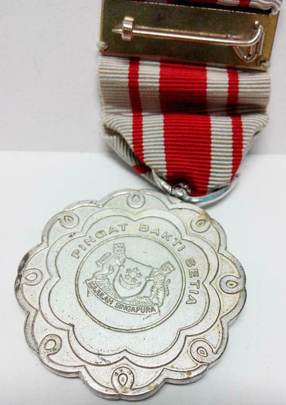 Rare Vintage Singapore Pingat Bakti Setia Sterling Silver LongService Medal B368