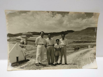 Vintage First Singapore University Building Men Boy Portrait B&W Photo (P268)