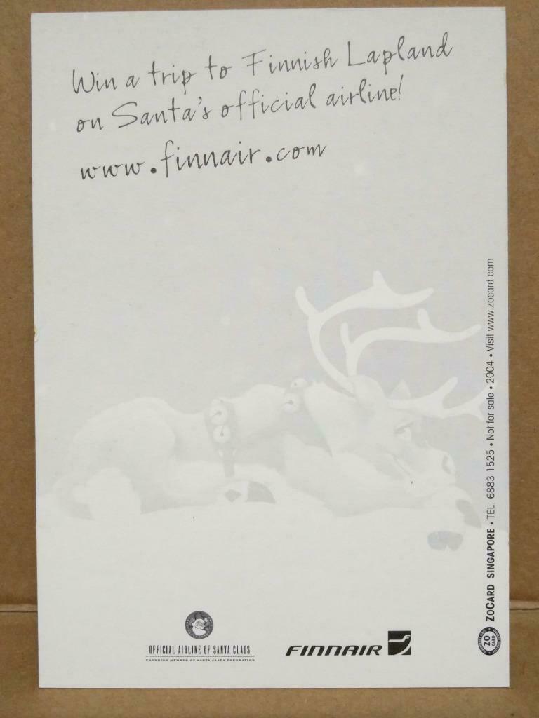 LUCKYPIGEON FINNAIR Official Airline Of Santa Claus 2004 Postcard (C2062)