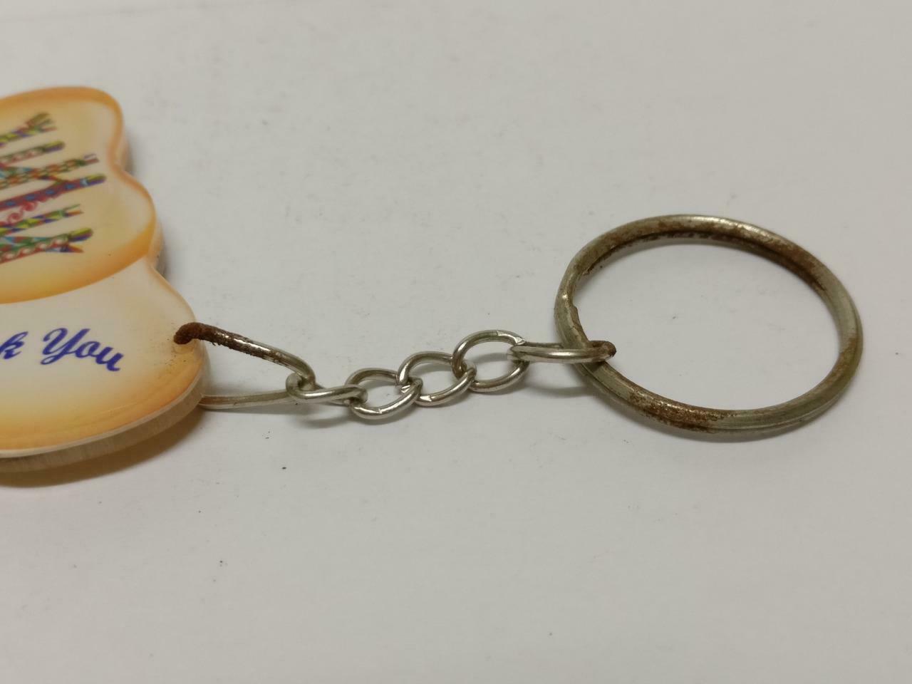 LP888 Vintage Double Heart Shape God Bless You Acrylic Keychain Keyring F/S (B712)