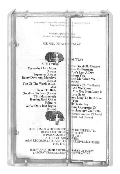 Rare Carpenters Close To You Superstar 1990 Singapore English Cassette CT885