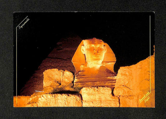 LUCKYPIGEON Egypt Pyramids Of Giza Sphinx Night View Postcard (C1560)