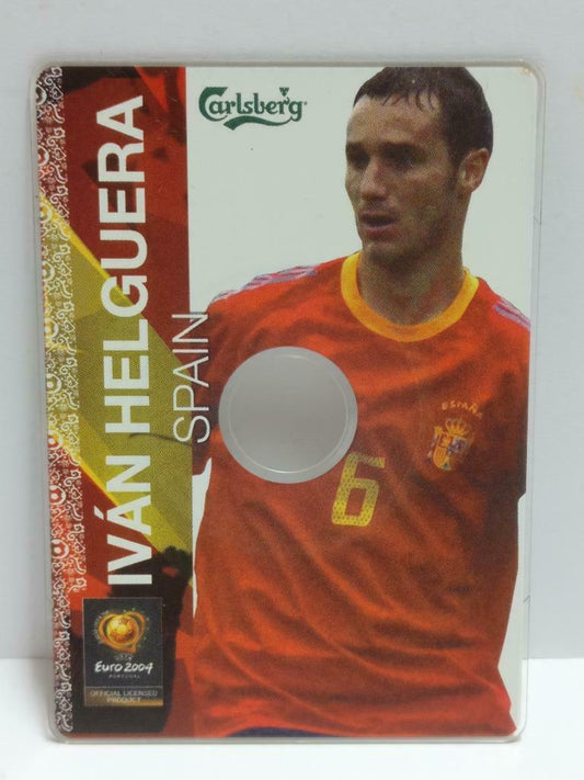 Spain Ivan Helguera Football Soccer Euro 2004 Carlsberg Promo Card F/S (A2396)