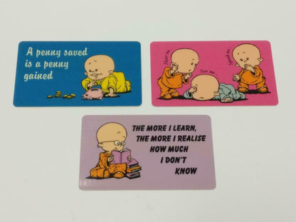 Cute Little Monk 小和尚 Chinese English Quotes Plastic Card x6 Lot F/S (A2405)