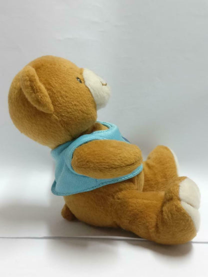 Singapore Airlines SIA Blue Shirt Brown Teddy Bear 5" Plush Toy F/S (PTY050)