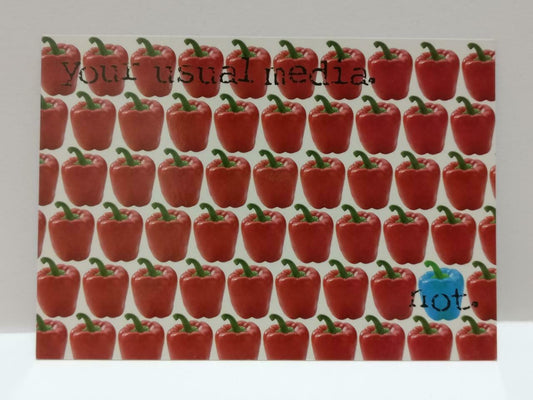 LUCKYPIGEON888 Red & Blue Bell Pepper Singapore Media Advert Postcard (E0160)