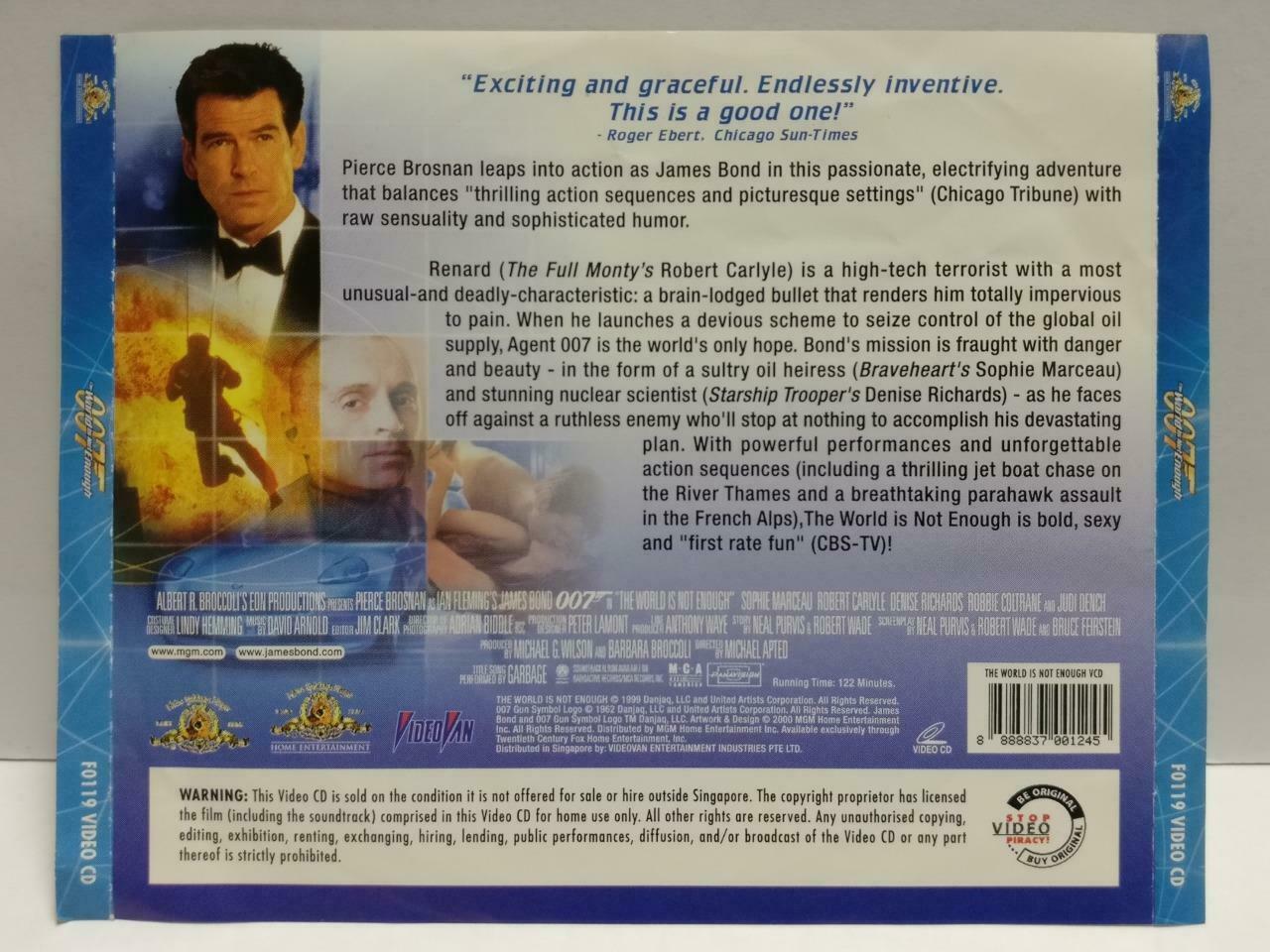 Movie James Bond 007 Pierce Brosnan Singapore Video CD 2x VCD OPP (CDS350)