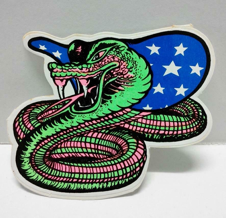 Vintage 80’s Sticker  Neon Colourful Snake F/S (A794)