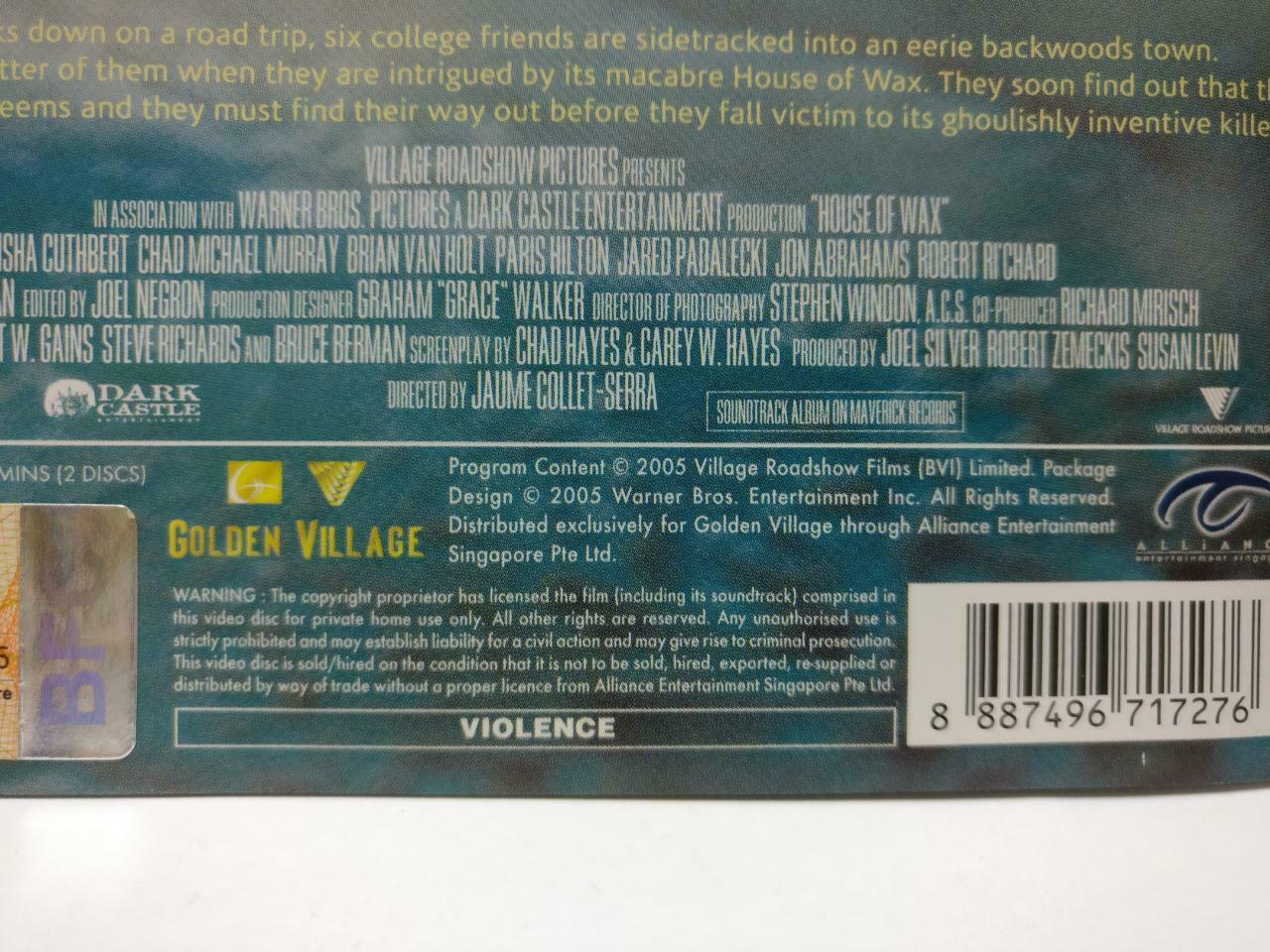 Horror Movie House Of Wax Special Ed. Paris Hilton Singapore Video 2x VCD CDS567