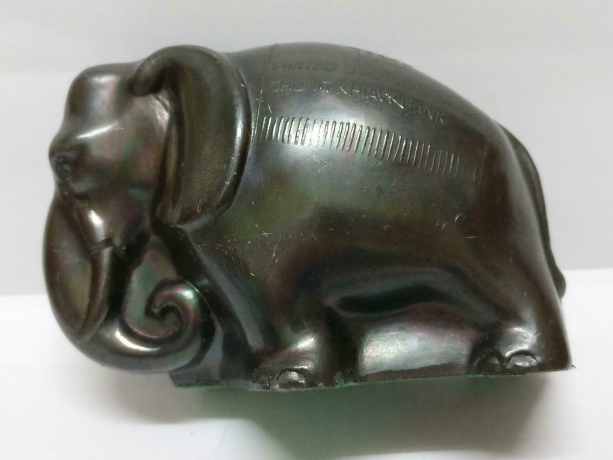 Rare 70's Vintage 崇僑銀行 Singapore Chung Khiaw Bank UOB Coin Bank Elephant (A1651)