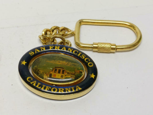 LP888 San Francisco California Bridge Tram Gold Tone Metal Keychain Keyring F/S (B670)