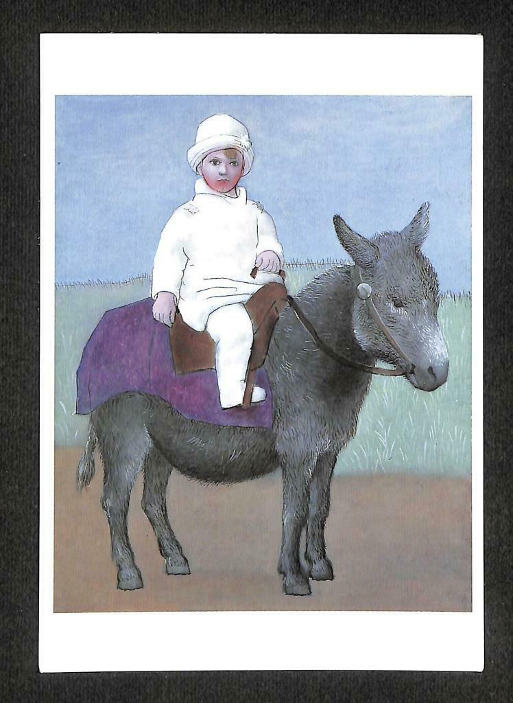 LUCKYPIGEON Pablo Picasso Paulo On A Donkey (1923) Painting Postcard (C1574)