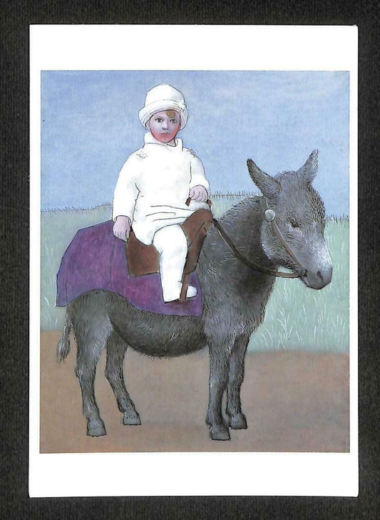 LUCKYPIGEON Pablo Picasso Paulo On A Donkey (1923) Painting Postcard (C1574)