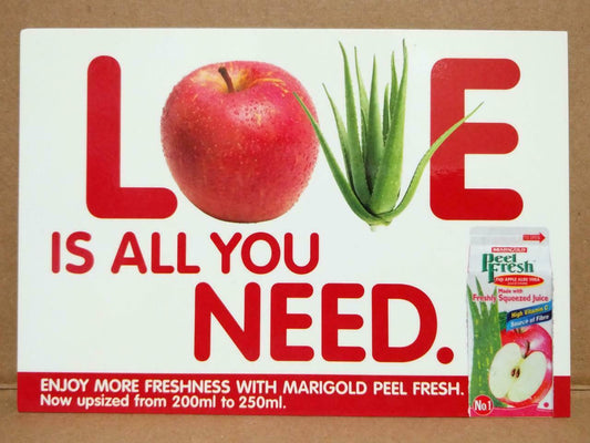 LUCKYPIGEON Marigold Peel Fresh Fruit Juice Singapore Ad Postcard (C2080)