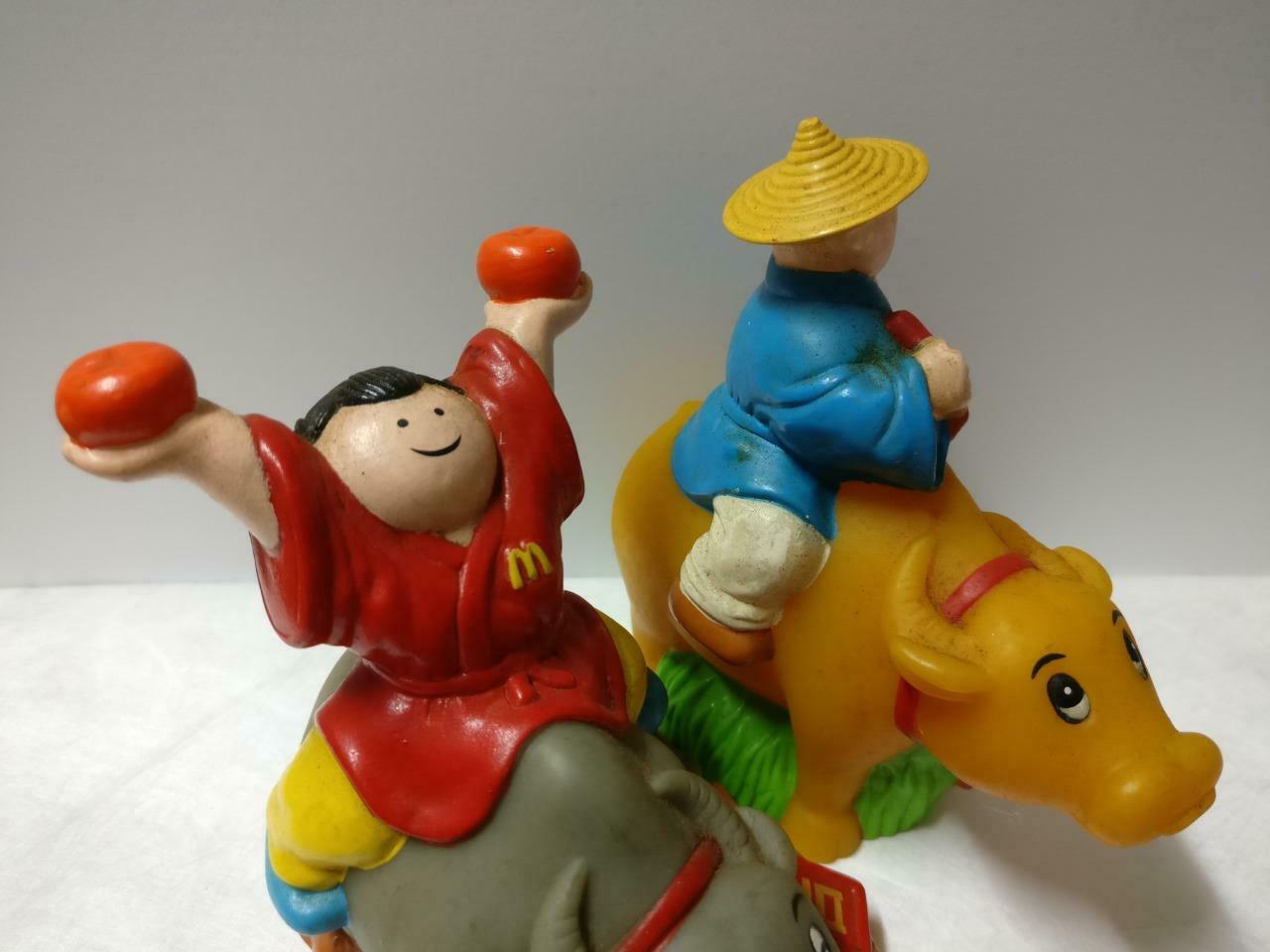 Singapore McDonalds Chinese New Year Girl Boy Ox Figure Toys x4 F/S (FTY005) *25