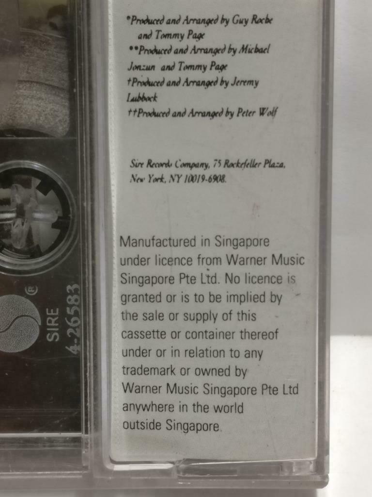Tommy Page From The Heart Mega Rare Singapore English Cassette CT494