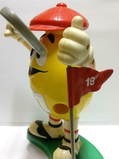 M&M's M&M Chocolate Yellow Golf Sport Red Hat Candy Dispenser No Box (A2181) *4