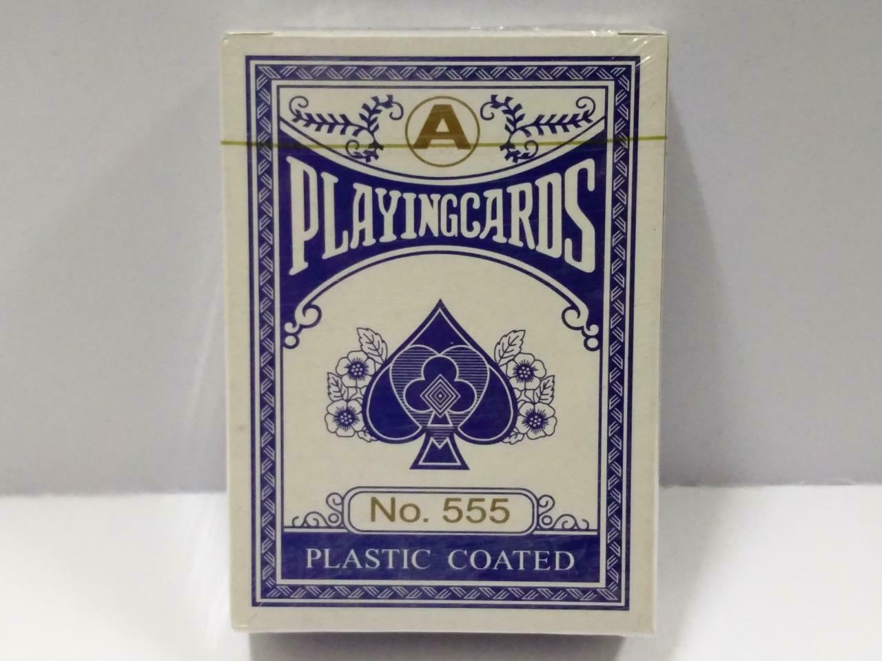 Rare Sealed No. 555 Plastic Coated Poker Playing Cards Souvenir (A1472)