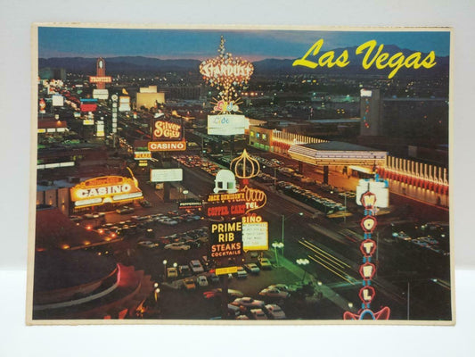 Vintage Glittering Lights Of The Famous Las Vegas Strip Color Postcard (P591)