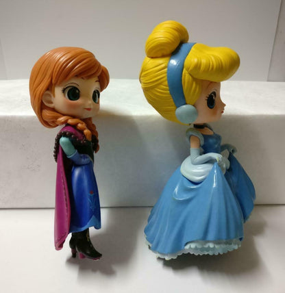 Disney QPosket Frozen Anna Cinderella Cute Figure Toys x2 Lot F/S (FTY010) *25