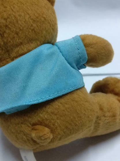 Singapore Airlines SIA Blue Shirt Brown Teddy Bear 5" Plush Toy F/S (PTY050)