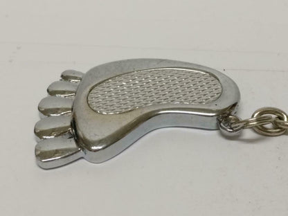 LP888 Vintage Mini Foot Footprint Silver Tone Metal Case Keychain Keyring F/S (B724)