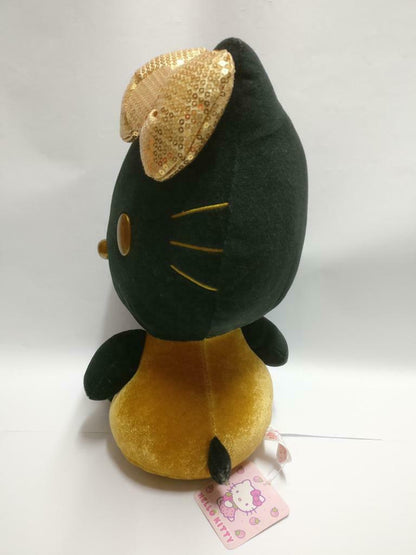 Sanrio Hello Kitty Gold Sequin Ribbon 10" Plush Soft Toy F/S (PTY008)