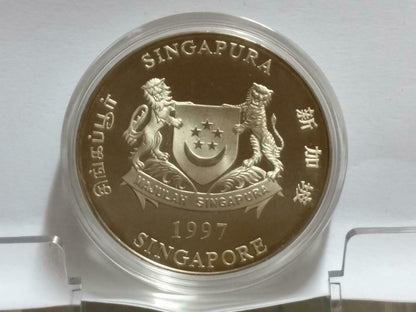 Singapore $10 Ox 1997 2nd Series Zodiac Copper Nickel Coin With Box (C053b)