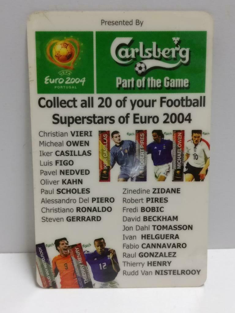 England Paul Scholes Football Soccer Euro 2004 Carlsberg Promo CD Card F/S A2391