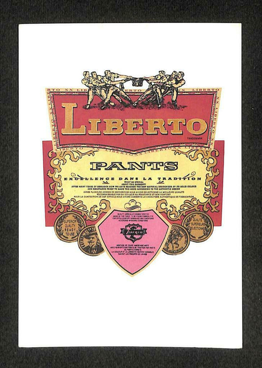 LUCKYPIGEON Buenos Liberto Pants Art Drawing Advertisement Postcard (C1567)