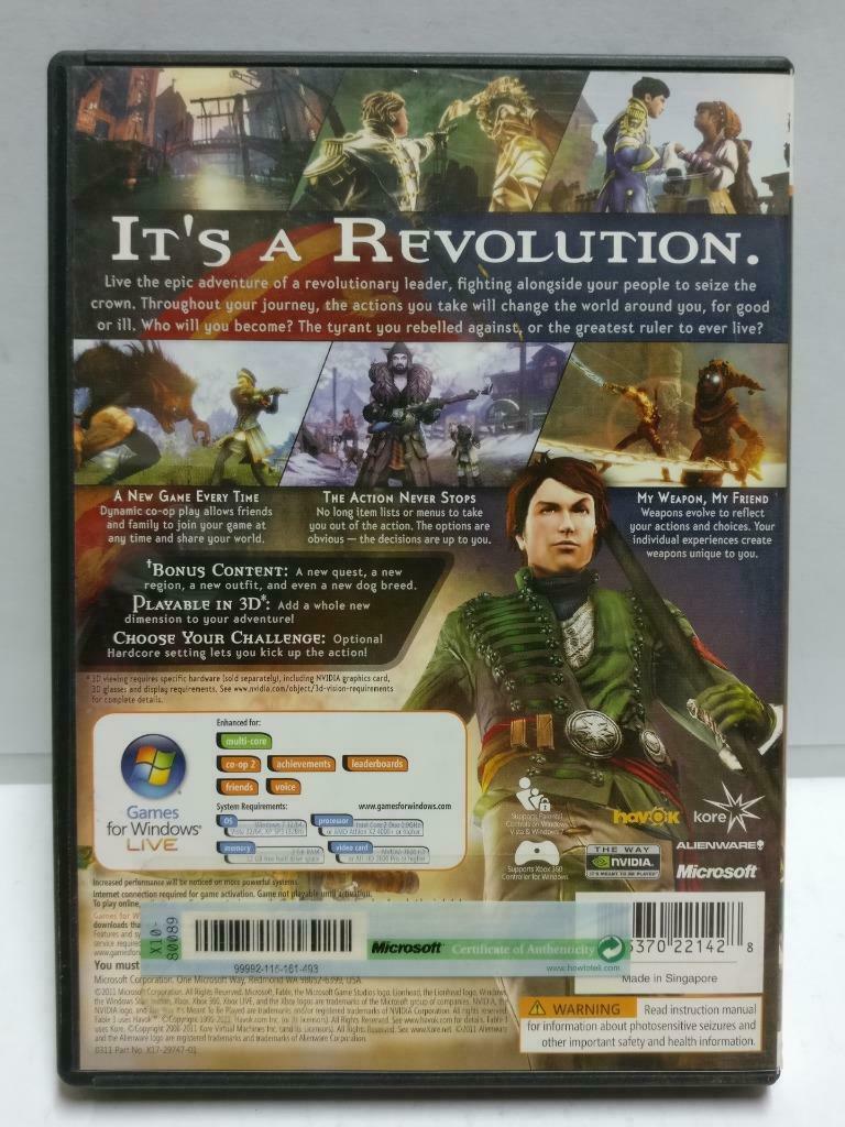 Fable 3 With Booklet 2011 Singapore PC DVD Game (GA319)