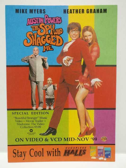 LUCKYPIGEON888 Movie Austin Powers Mike Myers 1999 Singapore Postcard (E0368)