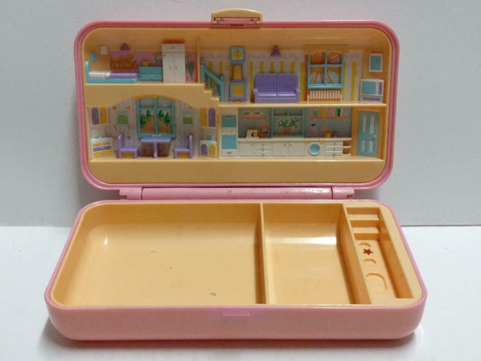Vintage Polly Pocket 1990 Bluebird Rectangle Pink Compact Only (FTY074)