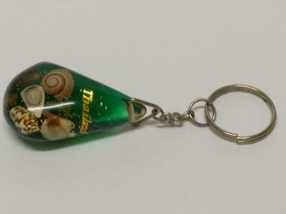 LP888 Rare Vintage Thailand Seashell Art Deco Acrylic Souvenir Keychain Keyring (B742)
