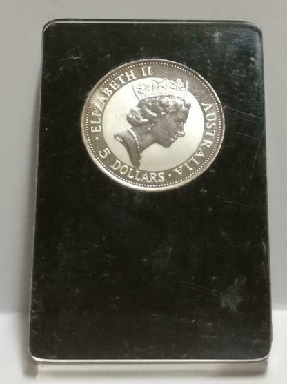 Australia Elizabeth II 5 Dollars Kookaburra 1991 1oz Silver Coin Capsule (C039)