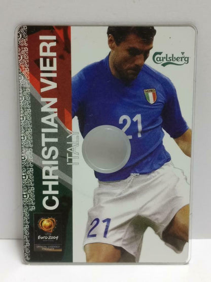 Italy Christian Vieri Football Soccer Euro 2004 Carlsberg Promo Card F/S (A2395)