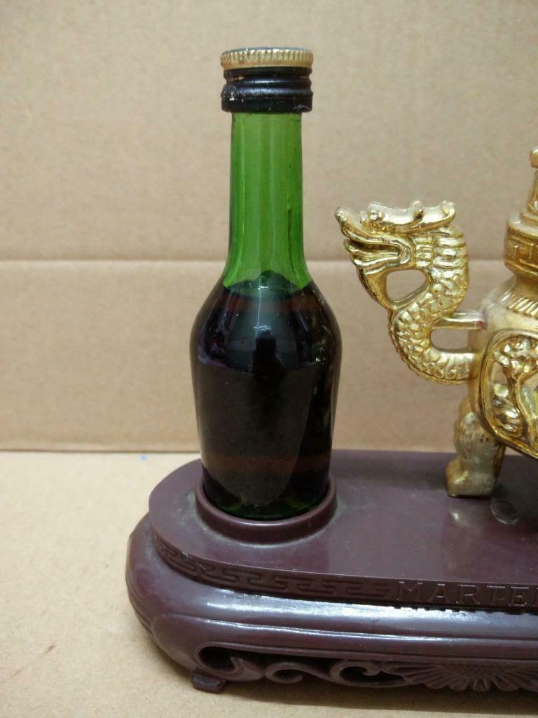 Rare Vintage Martell V.S.O.P Cognac Bottle & Chinese Dragon Stand No Box (A1392)